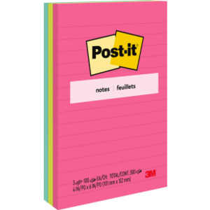 Notes, 4 in x 6 in, Poptimistic Collection, Lined, 3 Pads/Pack