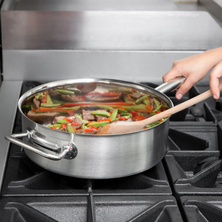 6-quart Intrigue® stainless steel sauté pan in mirror finish