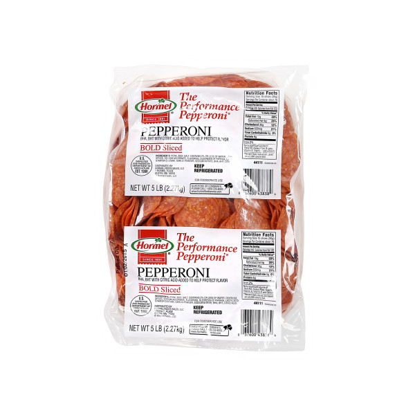 HORMEL(r) THE PERFORMANCE PEPPERONI(r), Bold, 14 slices per oz, 2/5 lb . C1CB - Front Center Inner Pack (Hi Res)