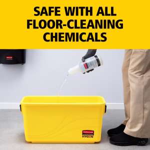 Rubbermaid Commercial, HYGEN, 43.6qt, Charging Bucket, Yellow