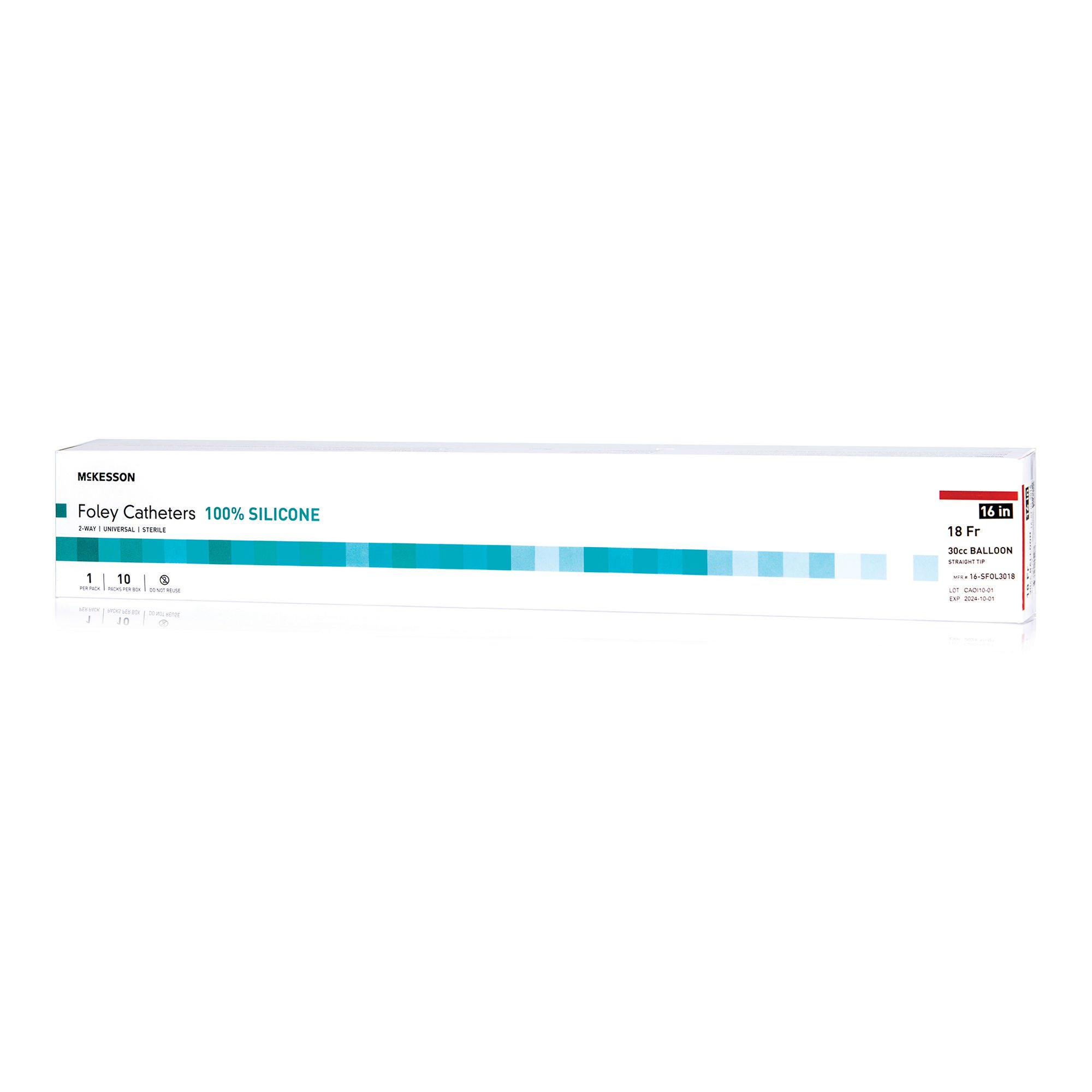 McKesson Silicone Foley Catheter, Standard Tip, 18 Fr.