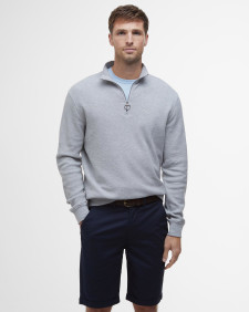 Felpa con zip corta in piqué interlock 