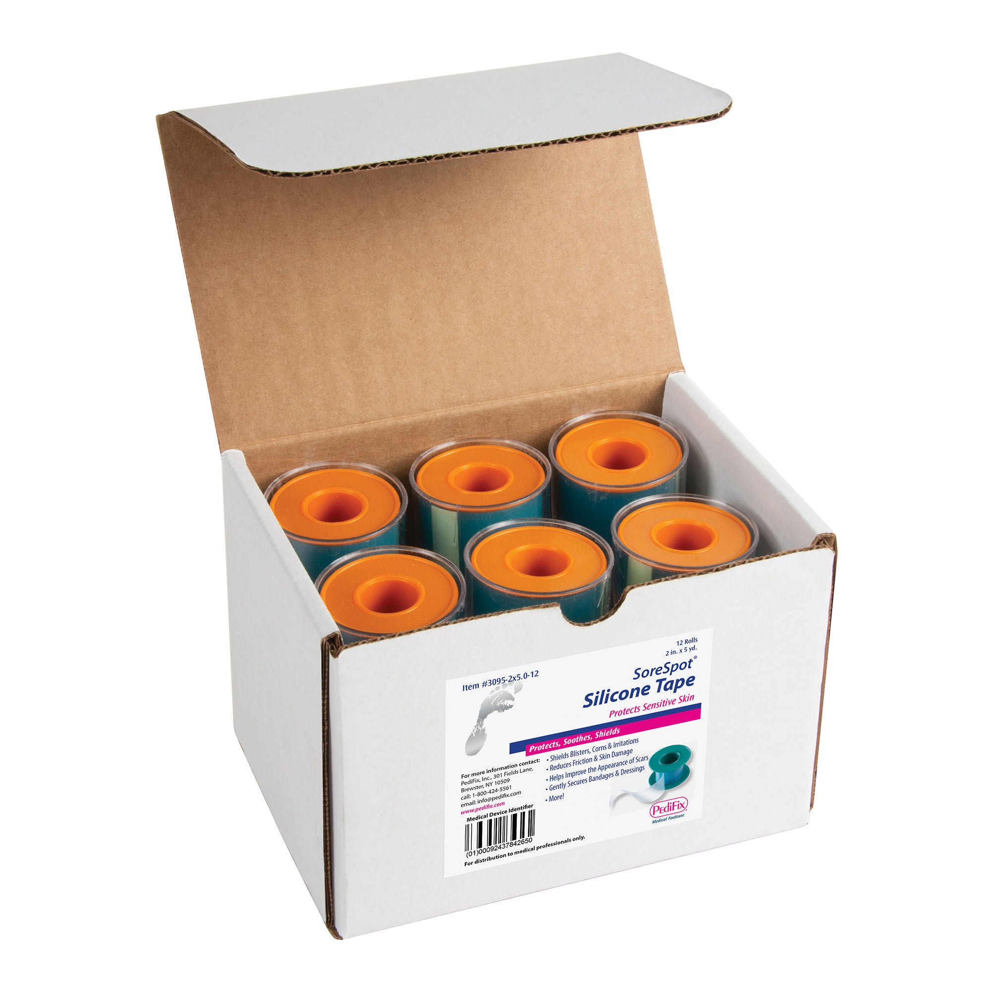 Pedifix TAPE, SIL SORE SPOT CORN/CALLUSE CLINIC PK 2"X5.0YD (12/PK)