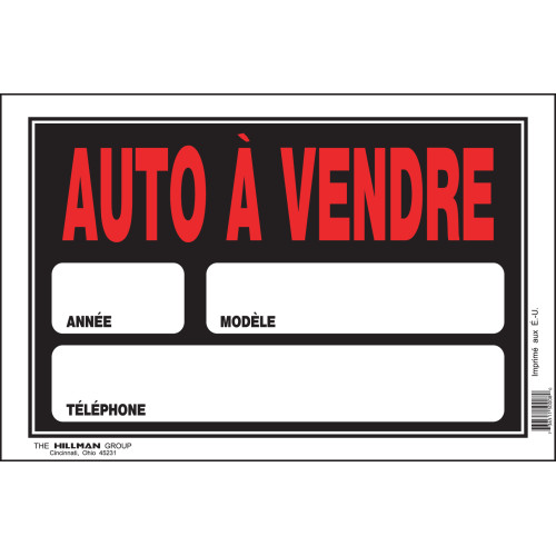 French Car for Sale Sign (8