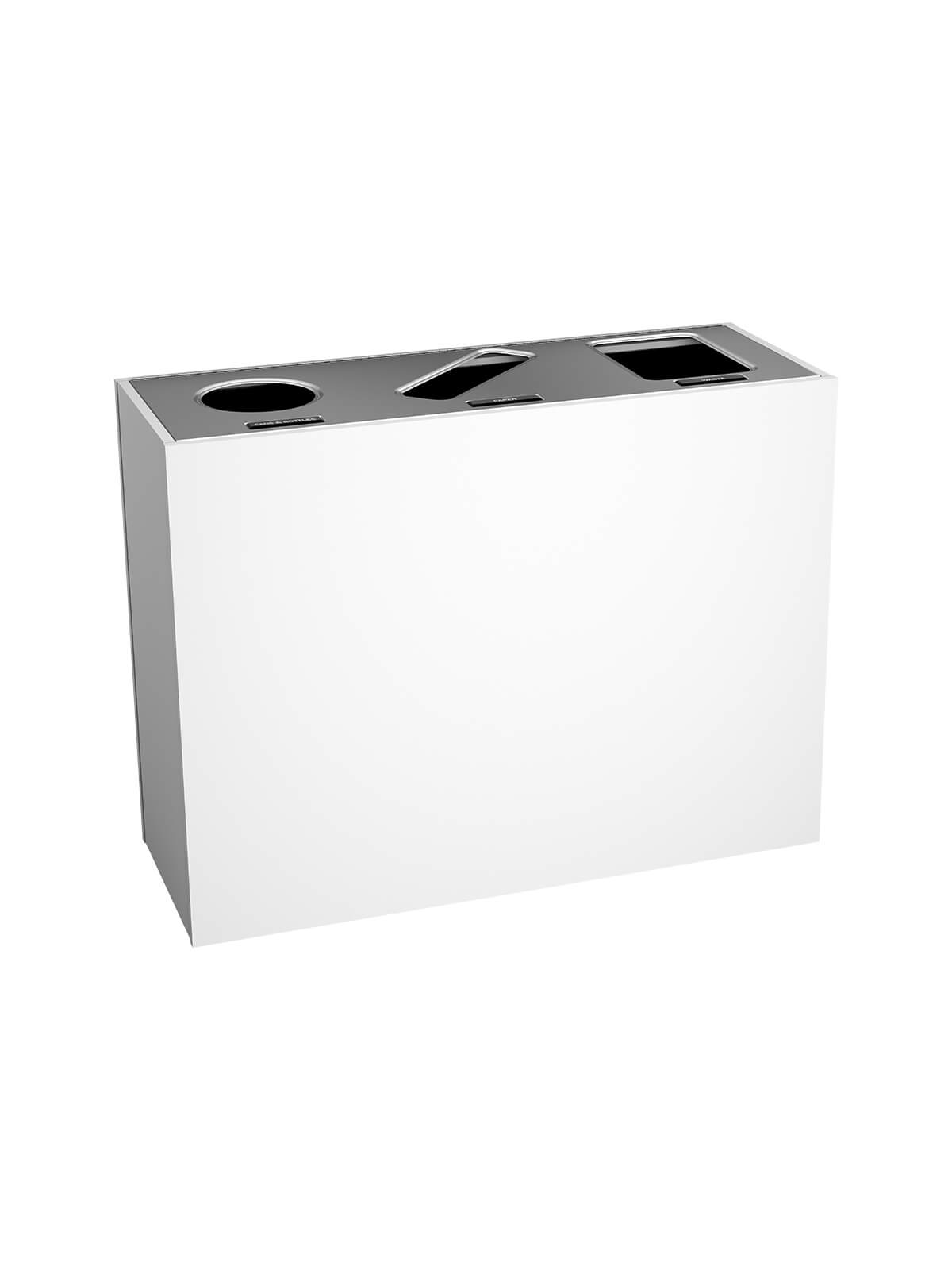 ARISTATA – Triple – Select – Cans & Bottles-Paper-Waste – Circle-Slot-Full – Glacier