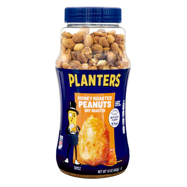 PLANTERS(r) Dry Roast Honey Roasted Peanuts 12/16oz . C1CB - Front Center Inner Pack (Hi Res)