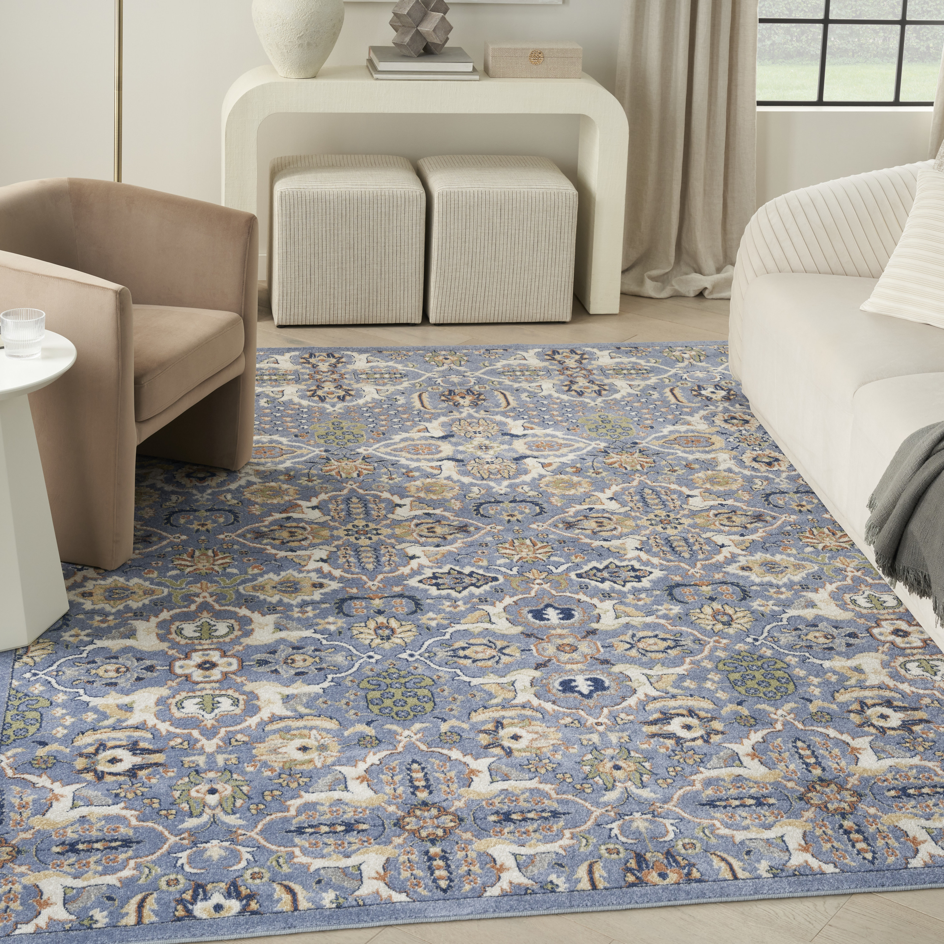 Nourison Allur 5'3" x 7'3" Light Blue Bohemian Indoor Rug