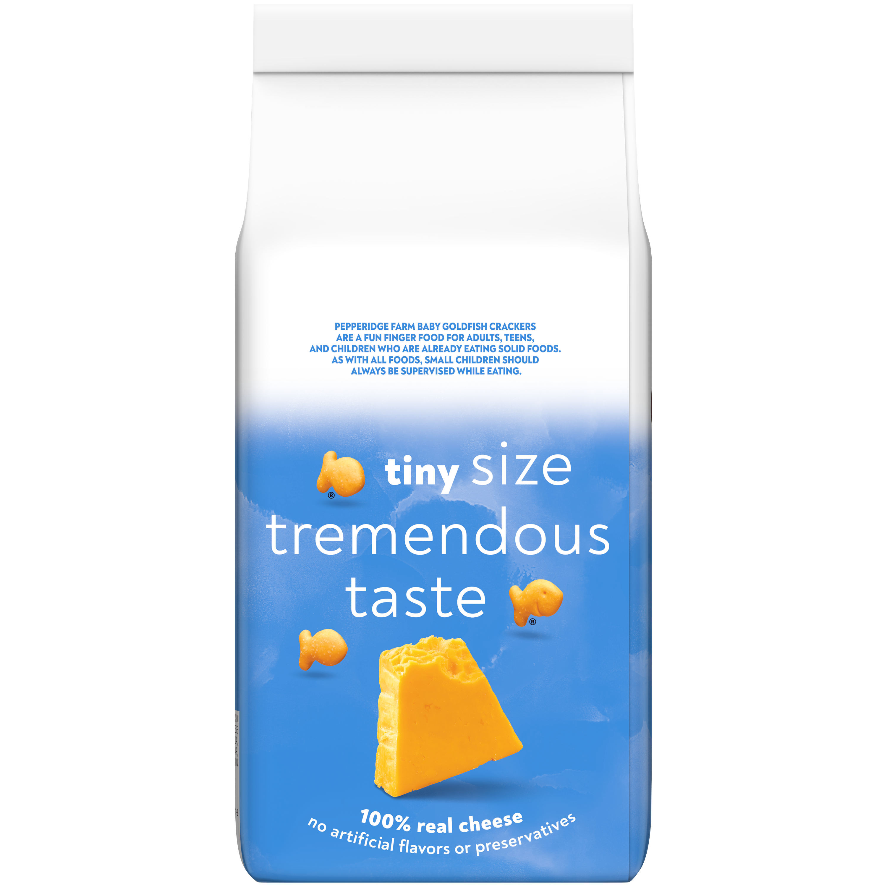 Goldfish® Baby Cheddar Baked Snack Crackers, 7.2 oz, bag - Back Image
