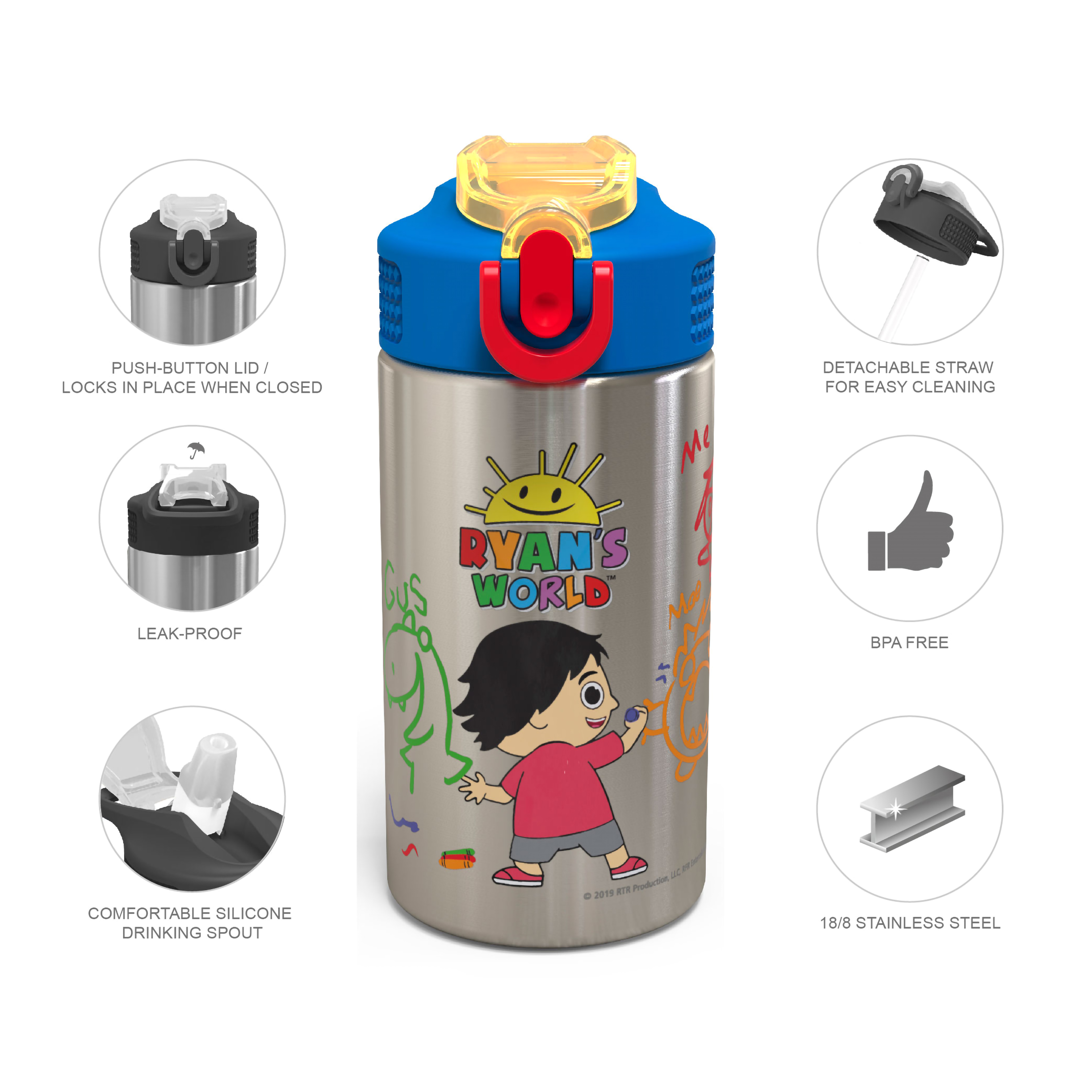Ryan’s World 15.5 ounce Water Bottle, Ryan & Friends slideshow image 4 Ryan’s World 15.5 ounce Water Bottle, Ryan & Friends slideshow image 4