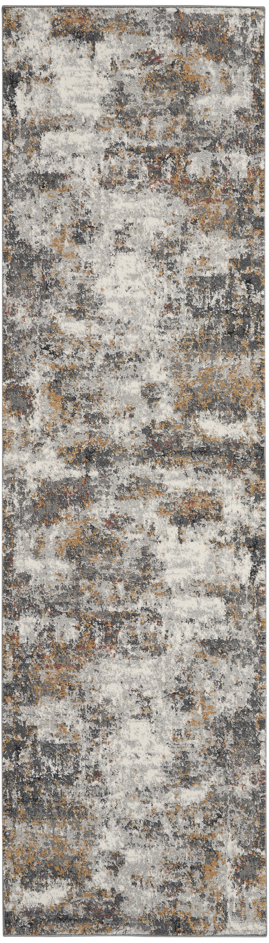 Nourison Tangra 2'2" x 7'6" Grey Multicolor Modern Indoor Rug