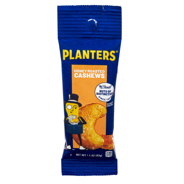 PLANTERS(r) Cashews Honey Roasted Tube 108/1.5oz . C1C1 - Front Center In Package (Hi Res)