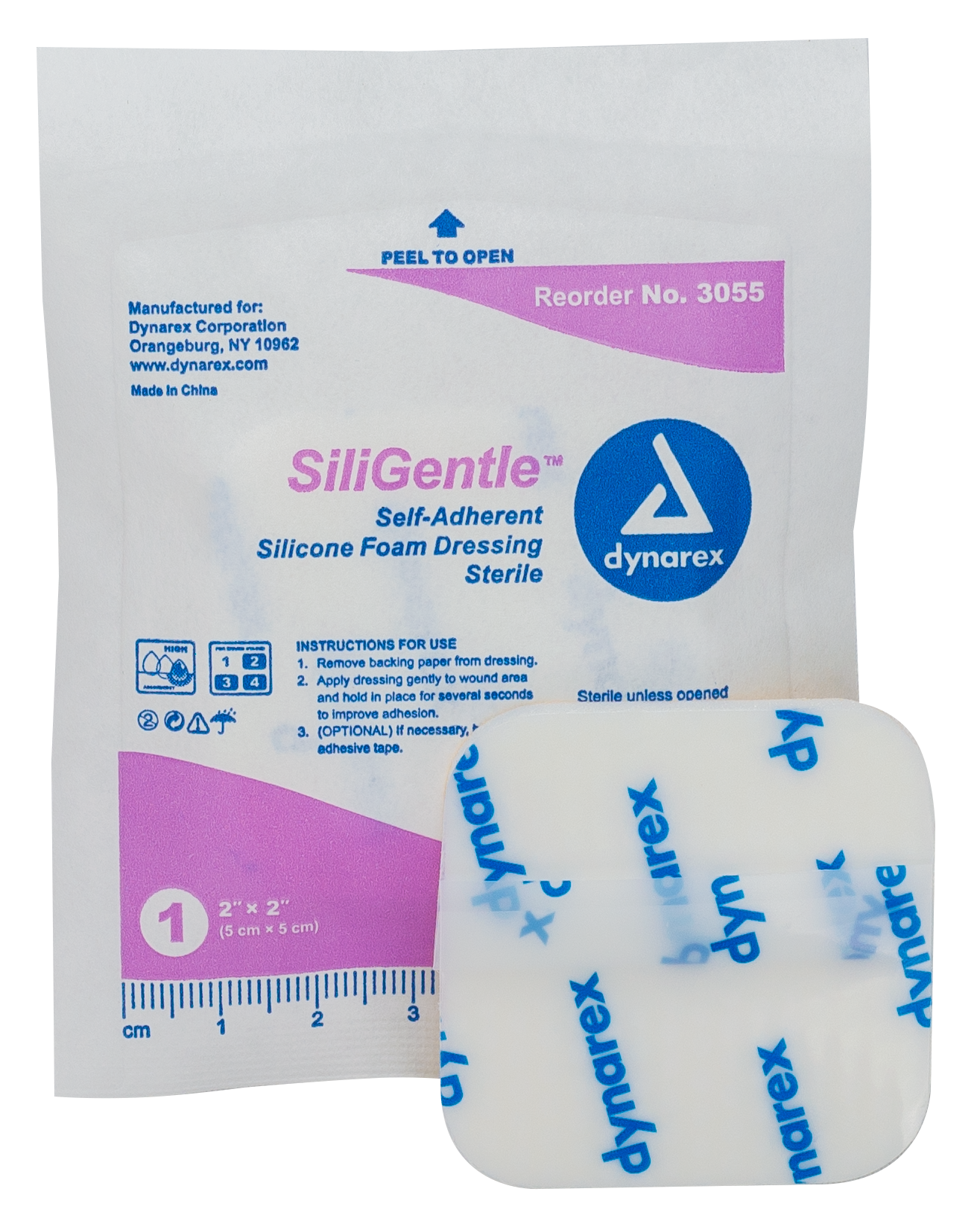 SiliGentle™ Non-Adhesive Silicone Foam Dressings - 2 x 2in