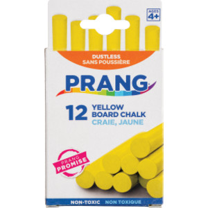 Hygieia&reg; Dustless Board Chalk, Yellow, 12 Pieces