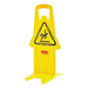 Rubbermaid Commercial, Floor Sign, Yellow, 26"