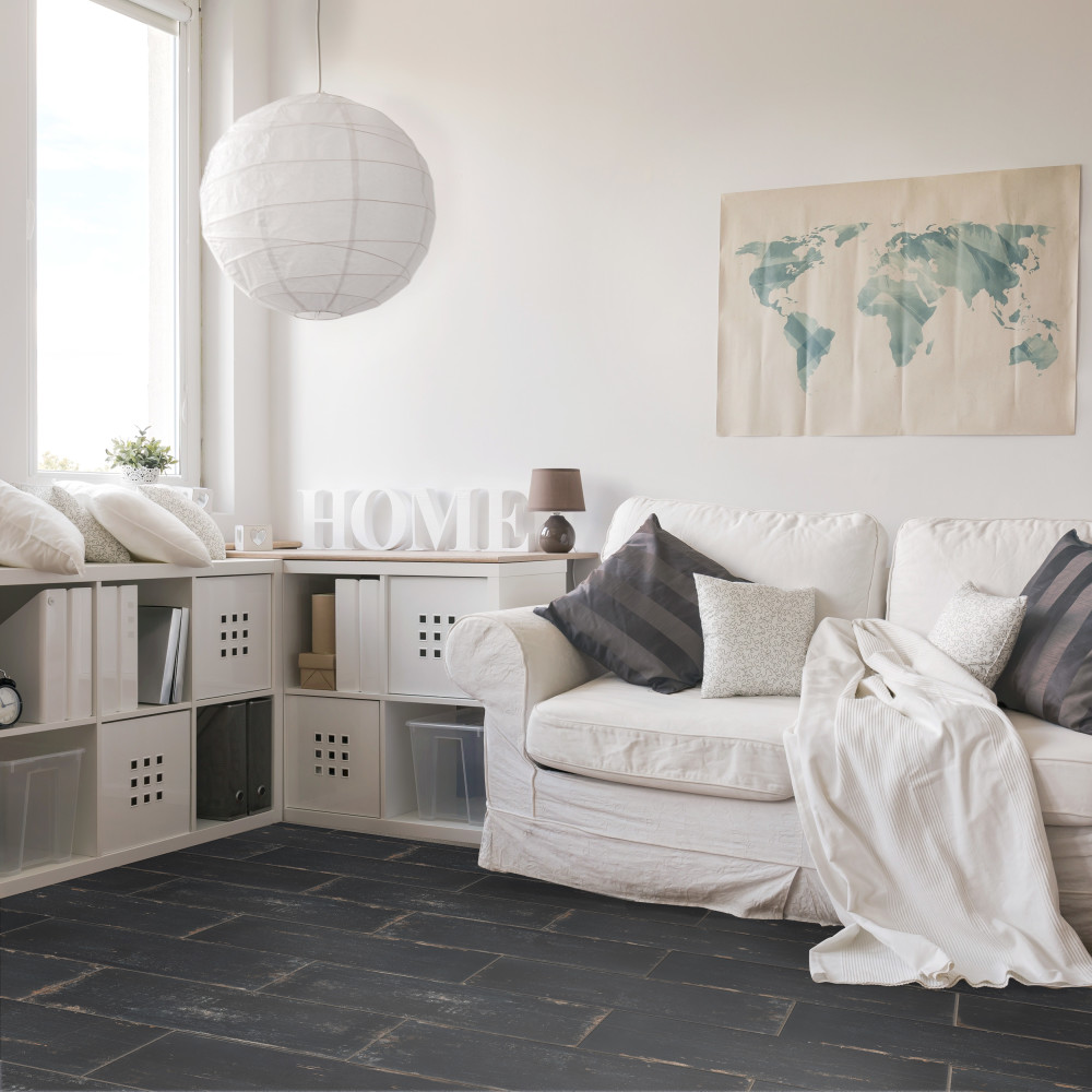 Retro Nero 8-1/4 in. x 23-1/2 in. Porcelain Floor and Wall Tile