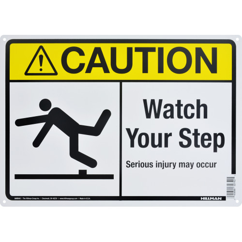 Aluminum Watch Your Step Caution Sign 10