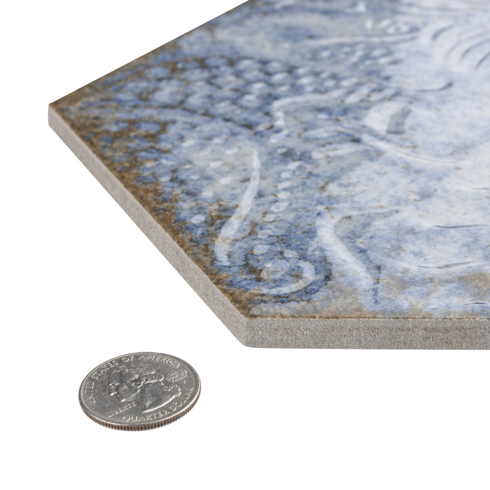 Gaudi React Hex Marina 8-5/8 in. x 9-7/8 in. Porcelain Floor and Wall Tile