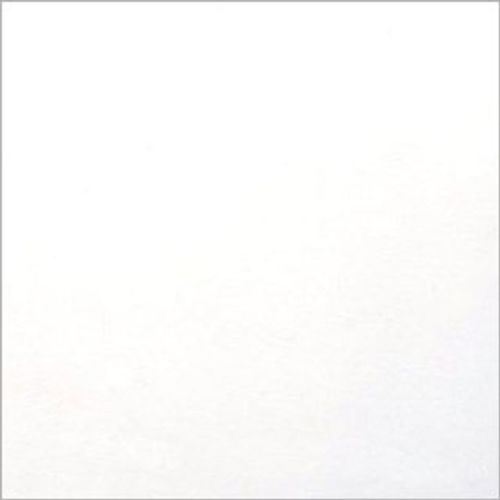 A plain white square surface (paper or wall) fills the frame, uniformly lit and featureless, faintly bordered by a thin gray edge and presented in neutral, even lighting.