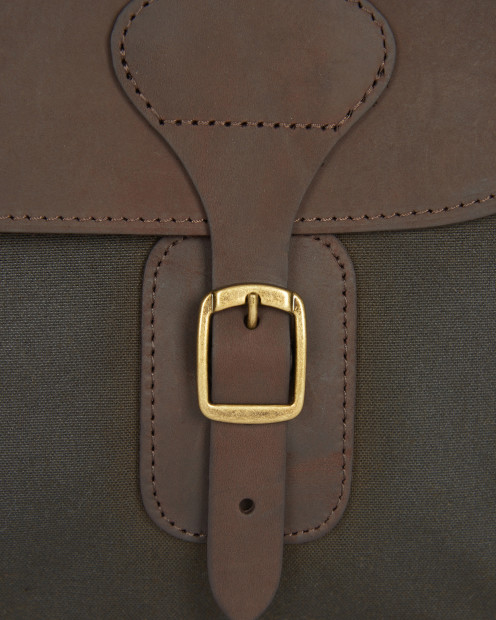 Waxed Leather Briefcase Olive