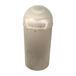 Impact, White, Bullet, 21 gal, Resin, Beige, Round, Receptacle