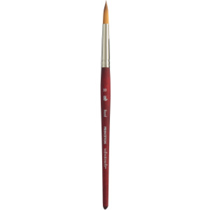 Velvetouch Round Brush, Synthetic Bristles, Short Handle Mixed Media Paintbrush, Scarlet, Size 10, 1 Count