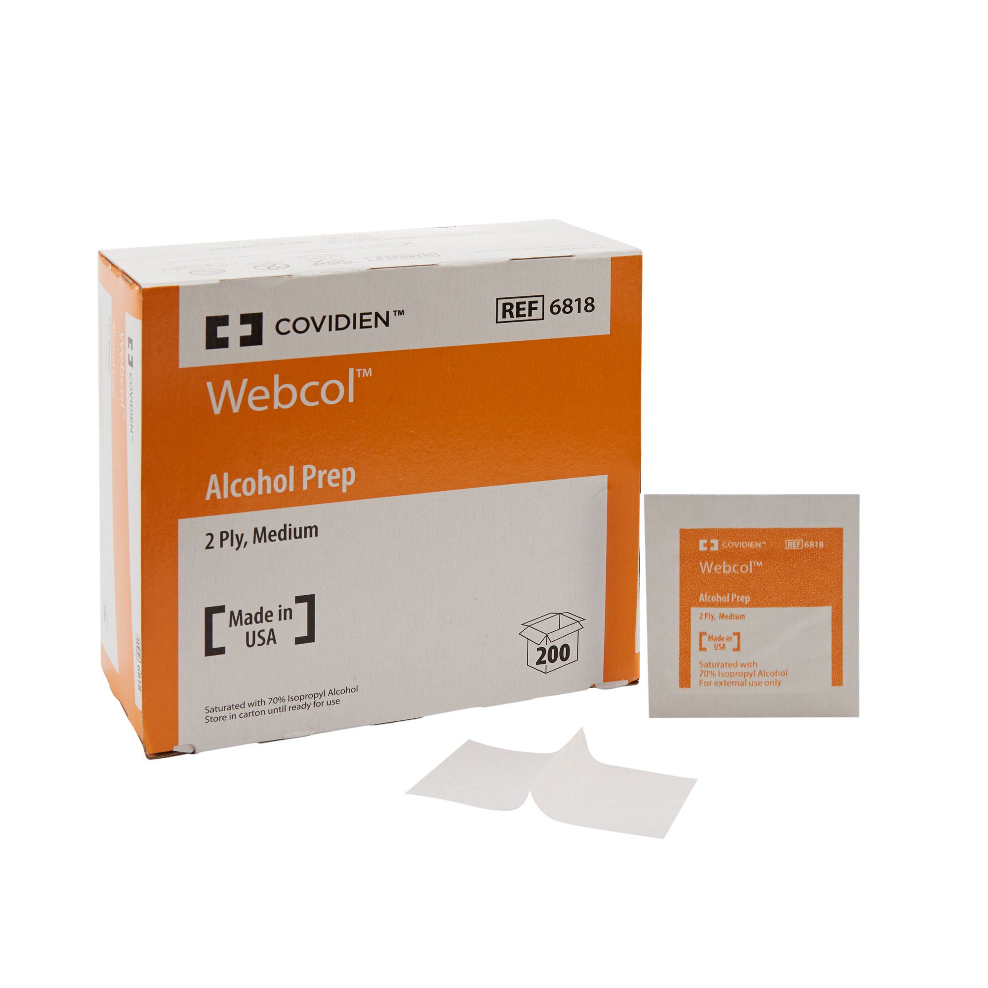 Webcol™ Alcohol Prep Pad, 1 x 1.25 Inch, Individual Packets
