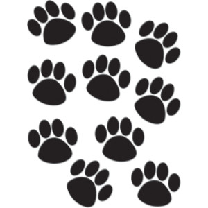 Acentos de huellas de patas negras, paquete de 30