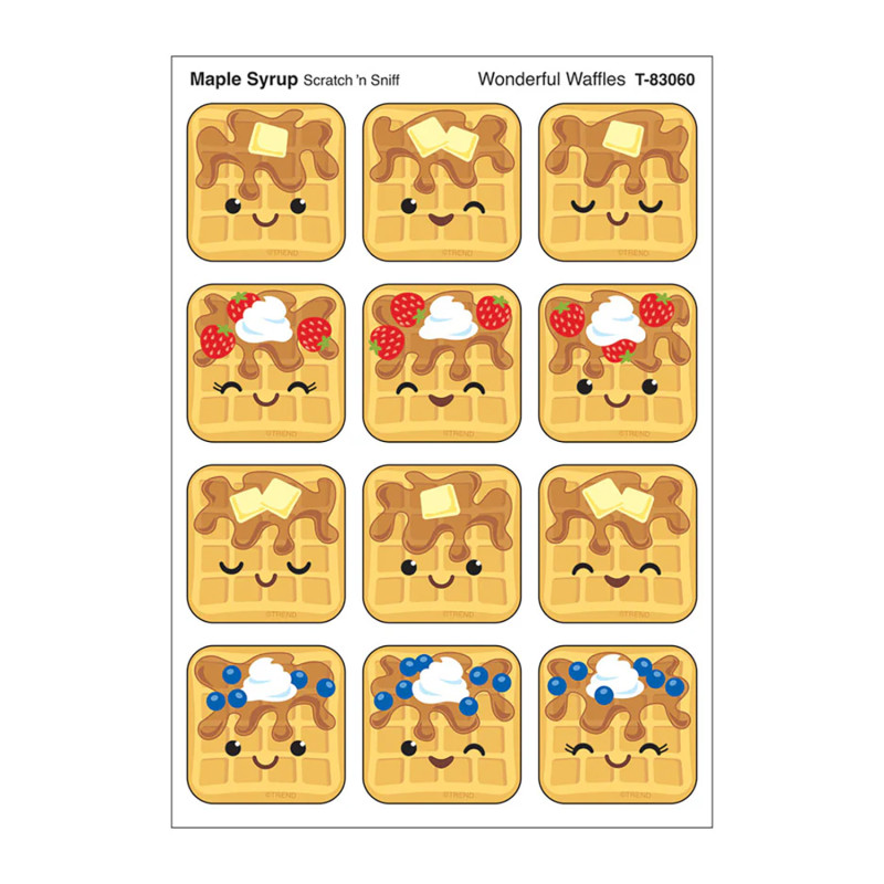 Wonderful Waffles, Maple Syrup Scent Scratch 'n Sniff Stinky Stickers®, Pack of 48