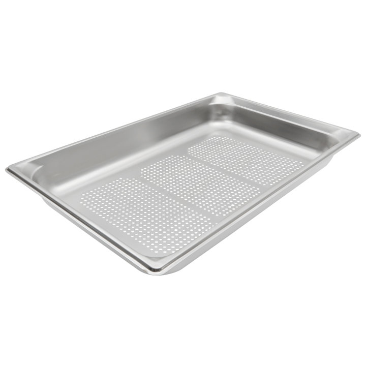 Full-size 2 ½-inch-deep Super Pan 3® stainless steel perforated steam table pan