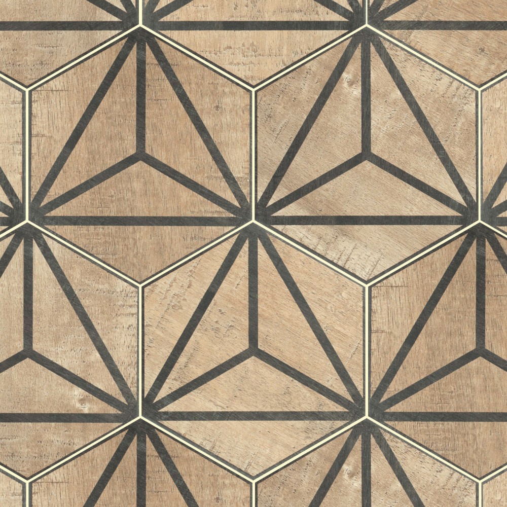 Sawnwood Tribeka Hex Brown 8-5/8 in. x 9-7/8 in. Porcelain Floor and Wall Tile