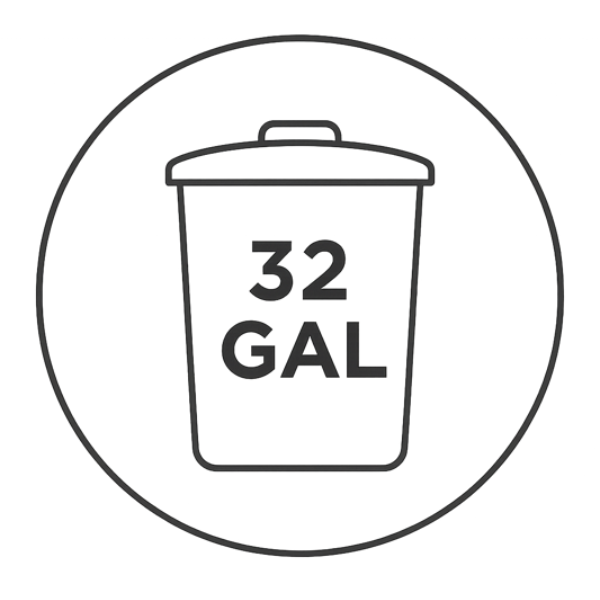 Fits 32 Gallon Trash Cans