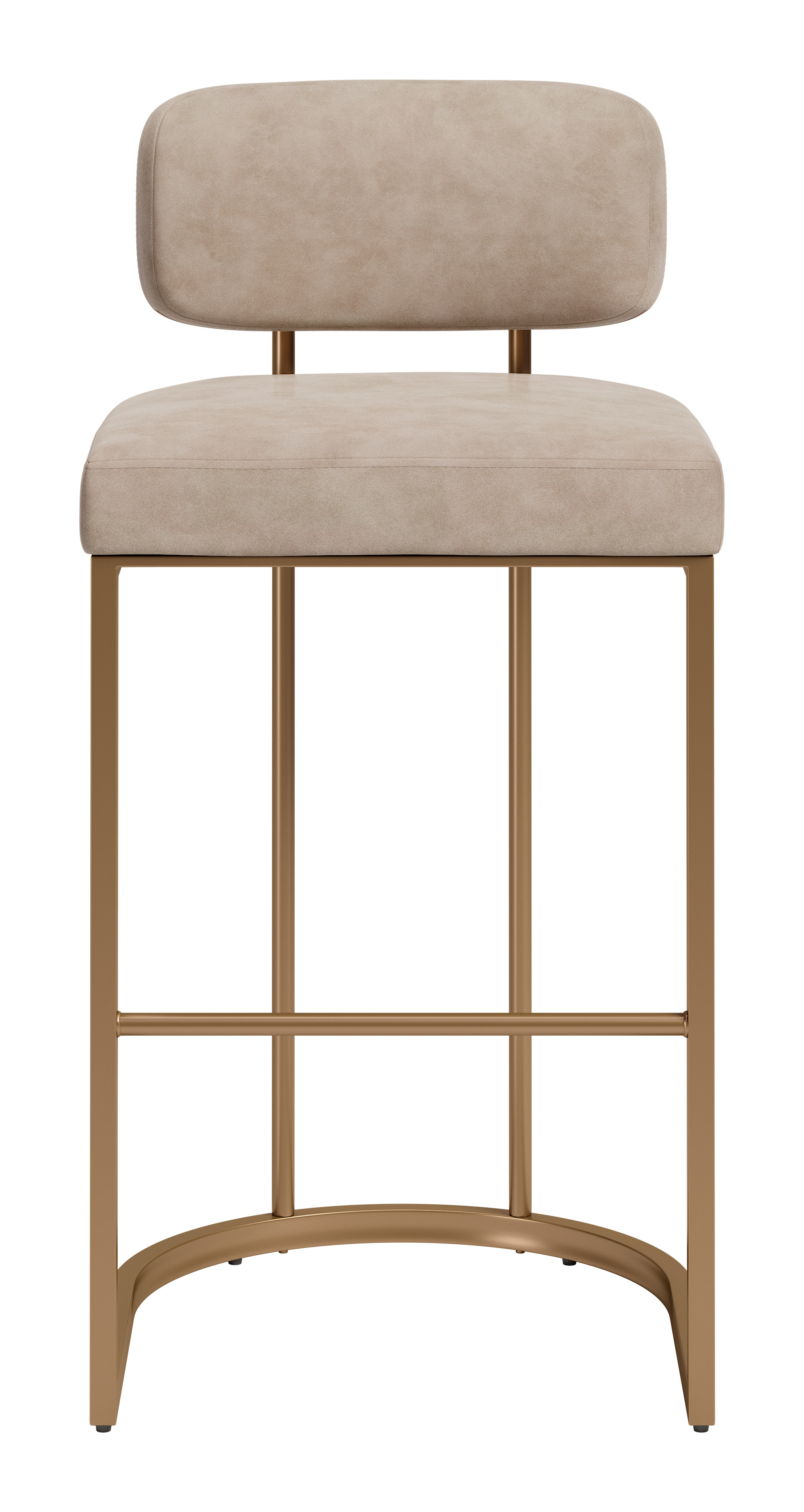 Velar Barstool (Set of 2) Beige & Bronze product image