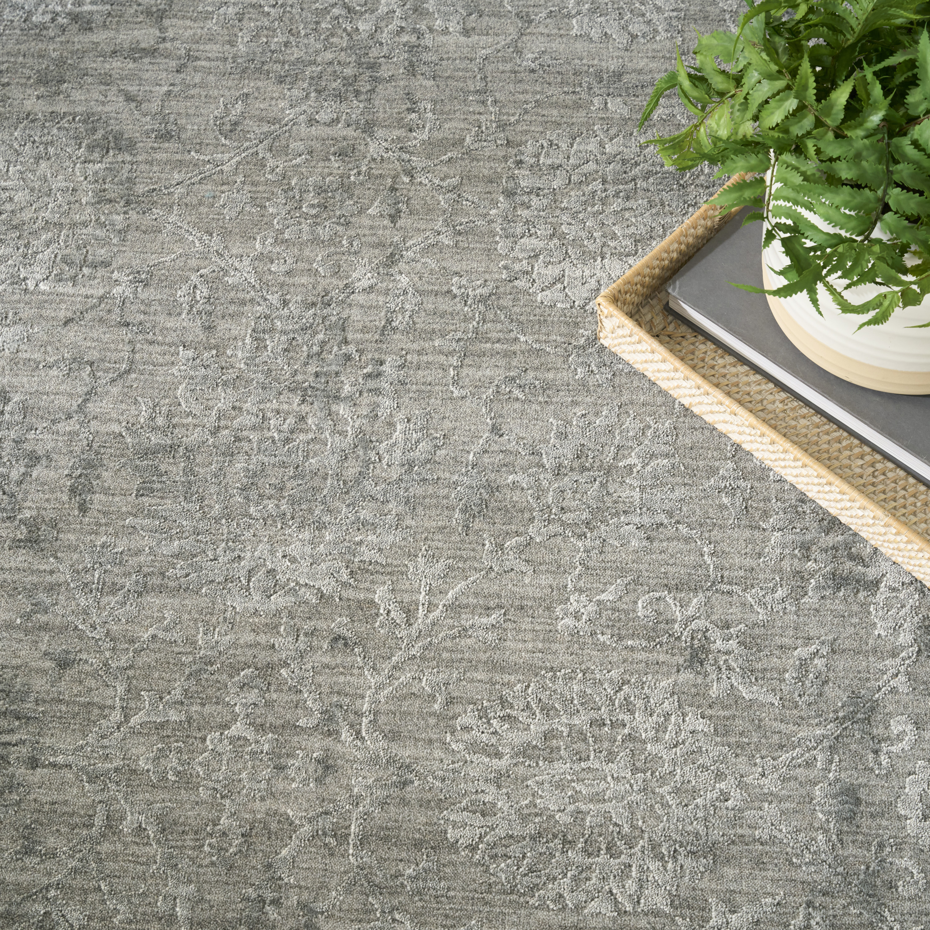Nourison Moonlit 7'10" x 10'2" Slate Vintage Indoor Rug