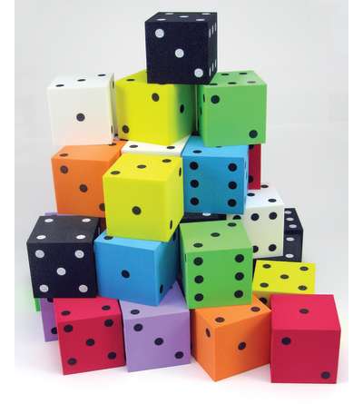 2" Foam Spot Dice, Assorted Colors, Bag of 36