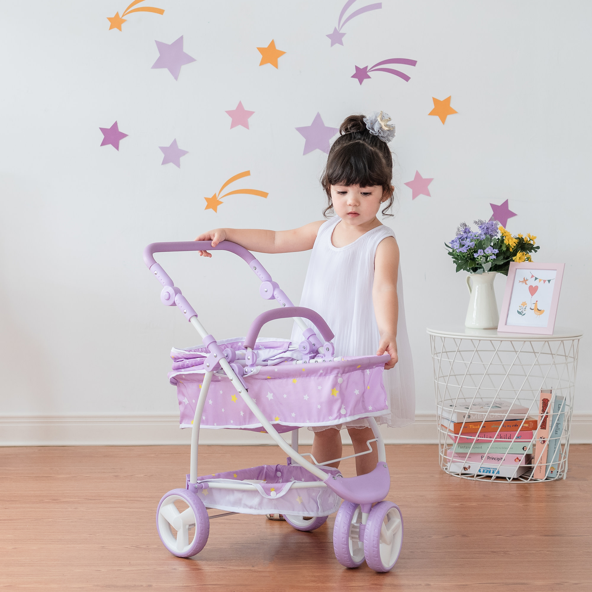 Olivia's Little World Twinkle Star Prinzessin Babypuppe Cabrio Kinderwagen, lila - Bild 12 von 12