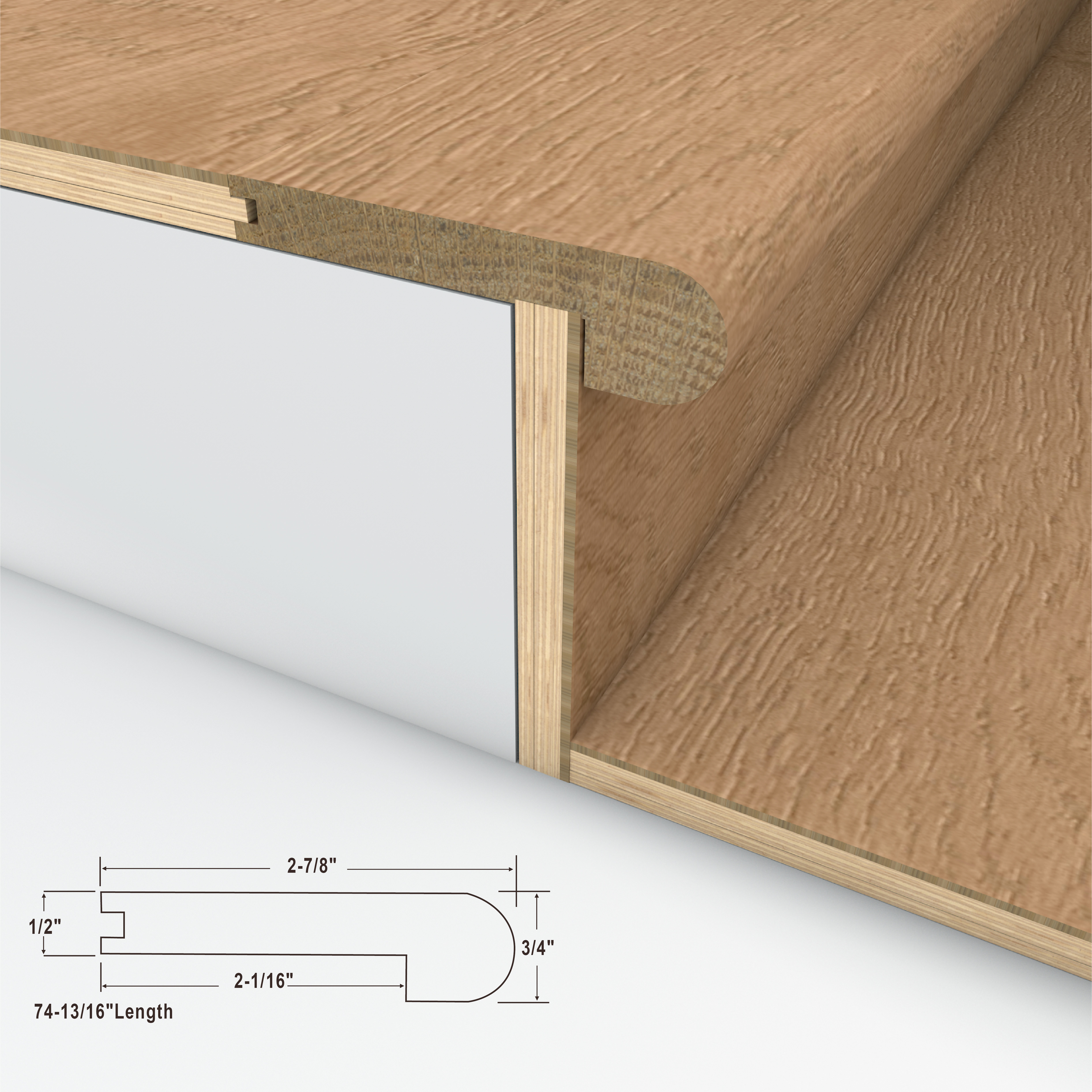 Pacific Crush Cali Hardwoods Stair Nosing Flush view 3
