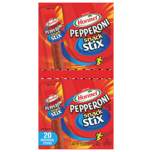 HORMEL(r) Pepperoni Stix 1oz, 3/20Ct. . C1N1 - Front No Plunge In Package (Hi Res)