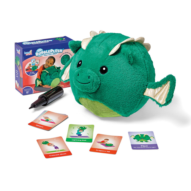 BubblePlush Yoga Ball Buddy, Flint the Adventurous Dragon