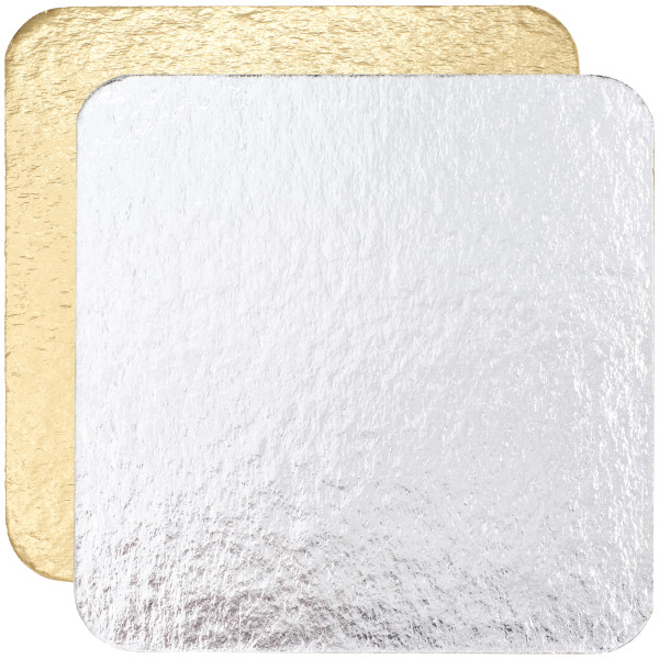 5" Square Gold/Silver Cake Board