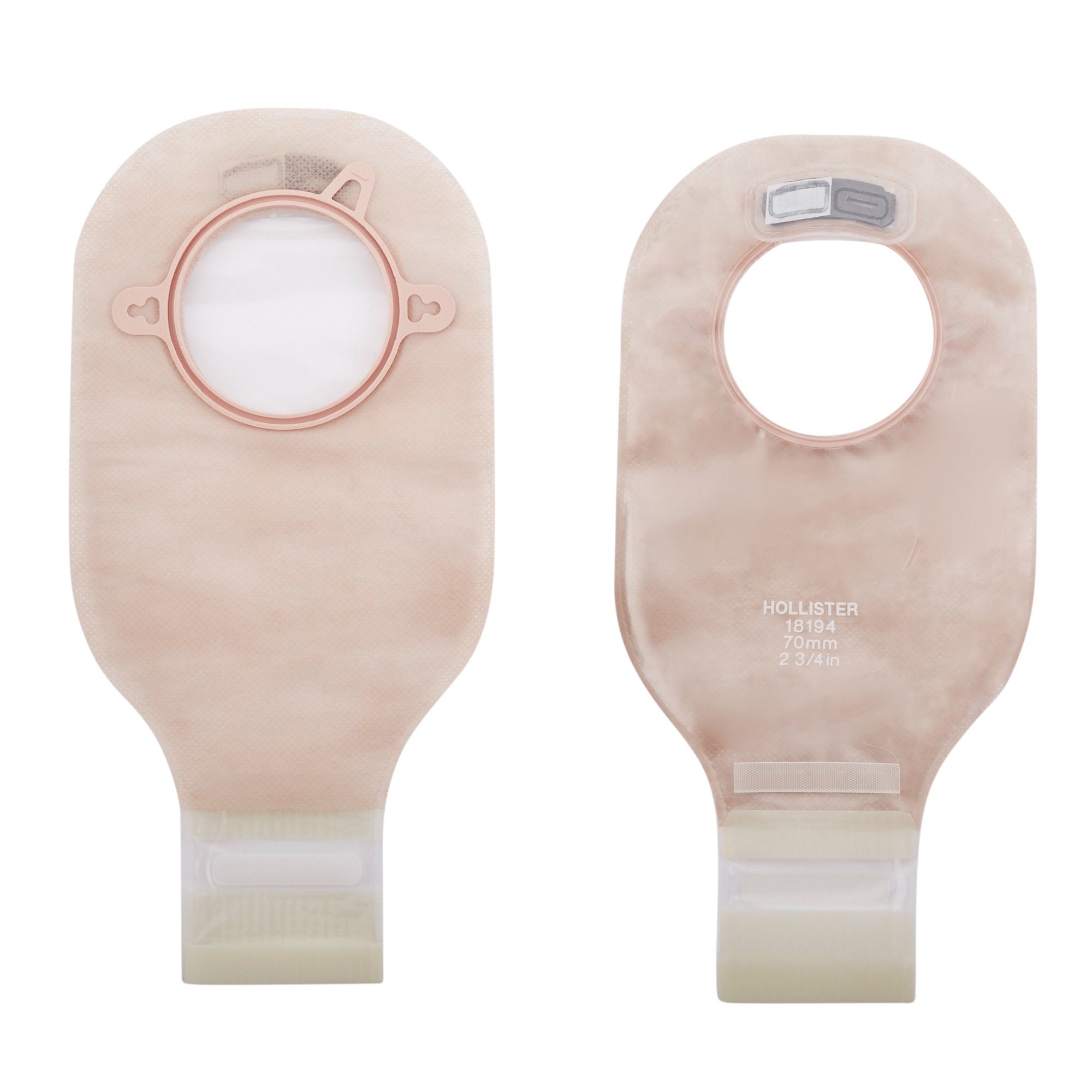 New Image™ 2-Piece Transparent Colostomy Pouch, Pre-cut to Fit 70 mm, Blue Match