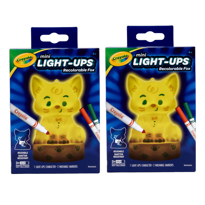 Mini Light-Ups Fox Recolorable Toy Kit, 2 Pack