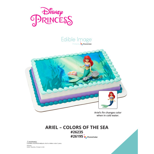 Disney Princess Ariel Colors of the Sea The Magic of Cakes® PhotoCake® Enhanced Background Page