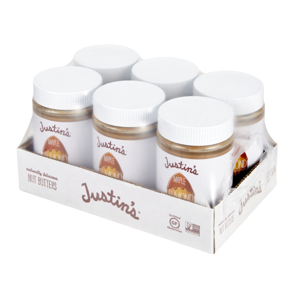 JUSTIN'S (r)Maple Almond Butter 6/16 Ounce . C1RA - Front Right Closed Case (Hi Res)