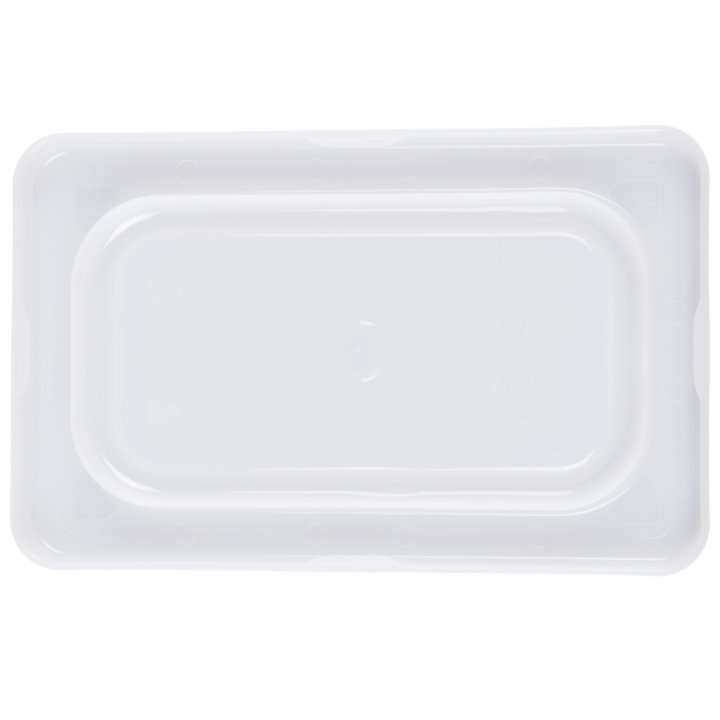 Ninth-size Super Pan V® flexible steam table pan lid in white