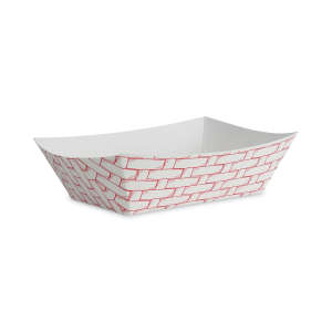 Boardwalk, Paper Food Baskets, 3 lb Capacity, Red/White
