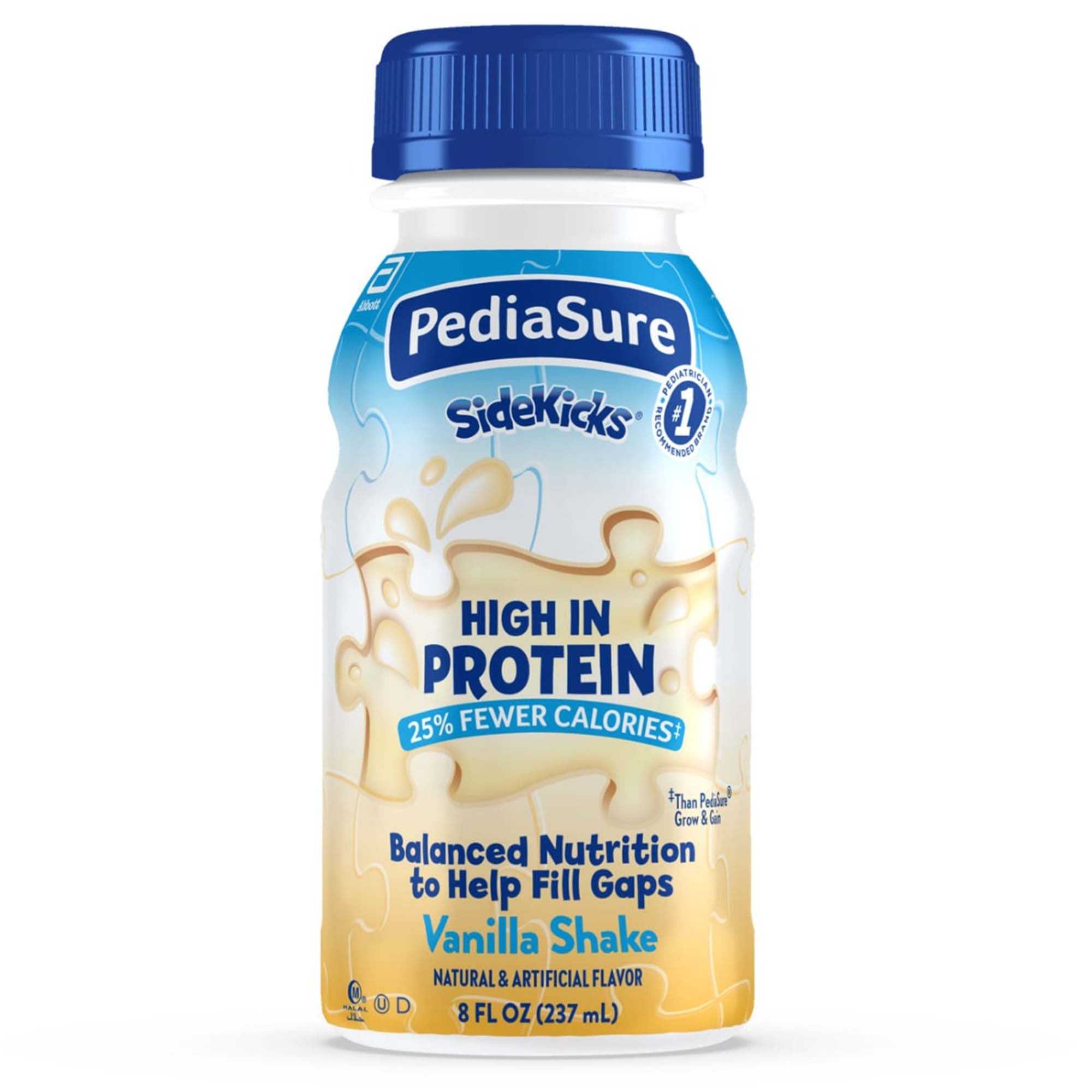 PediaSure SideKicks® Vanilla Shake, 8-ounce bottle