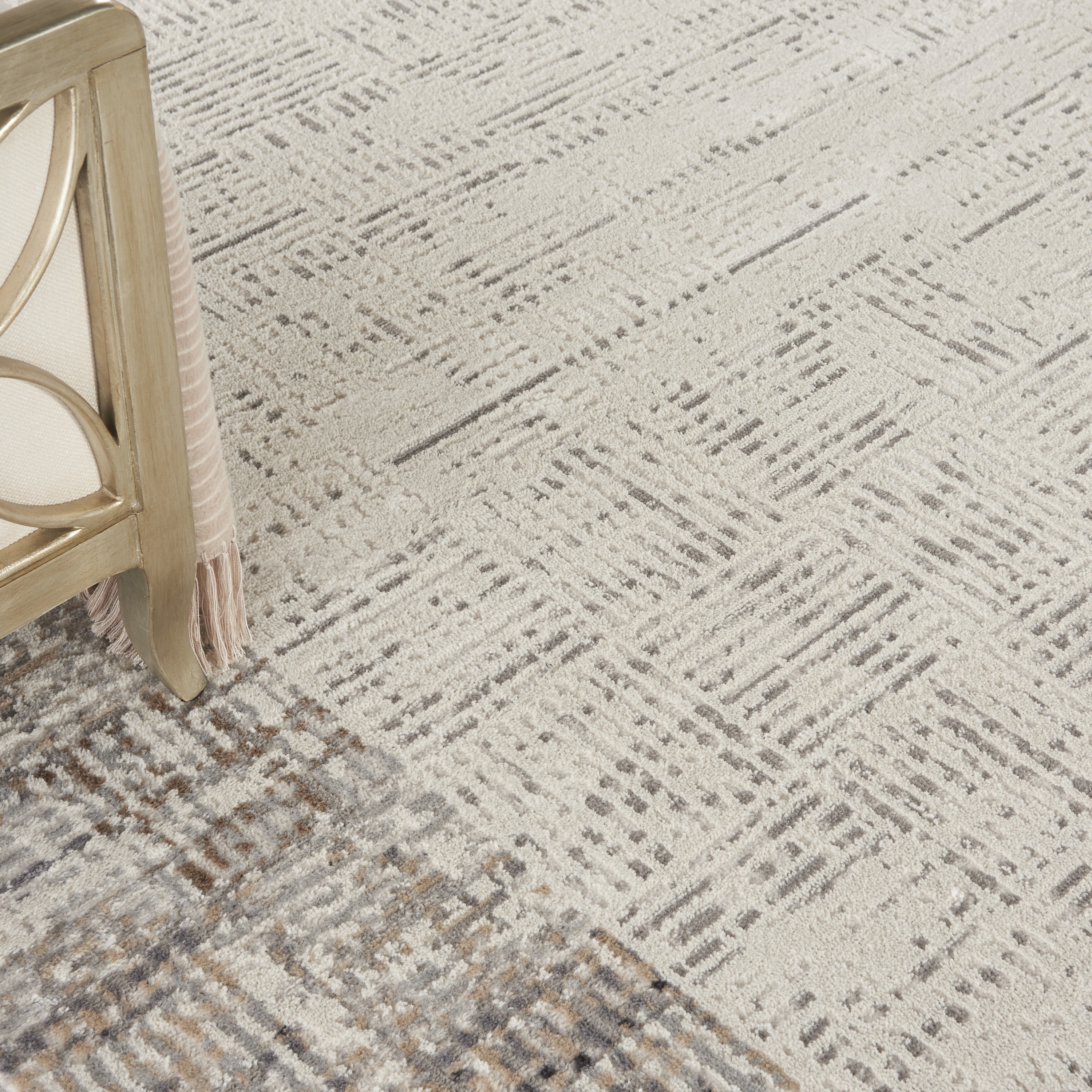 Nourison Elation 7' x 10' Ivory Grey Modern Indoor Rug