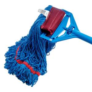 Carlisle, Microfiber Looped-End Wet Mop Head with 5" Headband, Medium, Blue