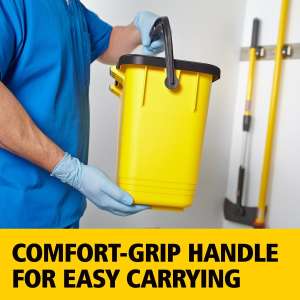 Rubbermaid Commercial, HYGEN, 43.6qt, Charging Bucket, Yellow