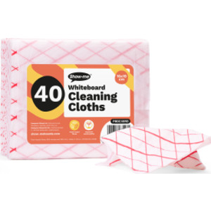 Plant-Based Whiteboard Cleaning Cloths, Red, Pack of 40